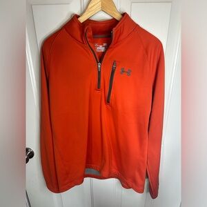Under Armour Bright Orange Cold Gear Quarter-Zip Pullover